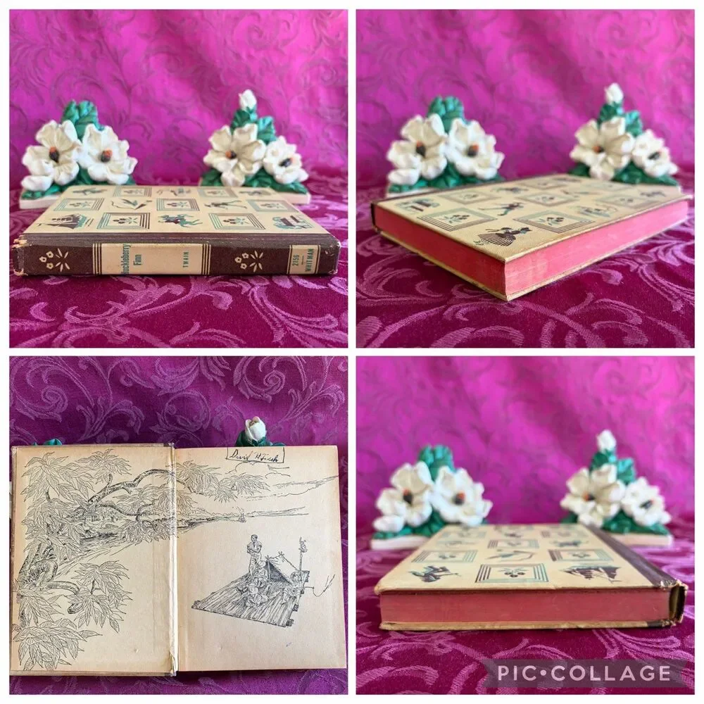 1951 The Adventures of Huckleberry Finn by Mark Twain, Illustrated Vintage Book